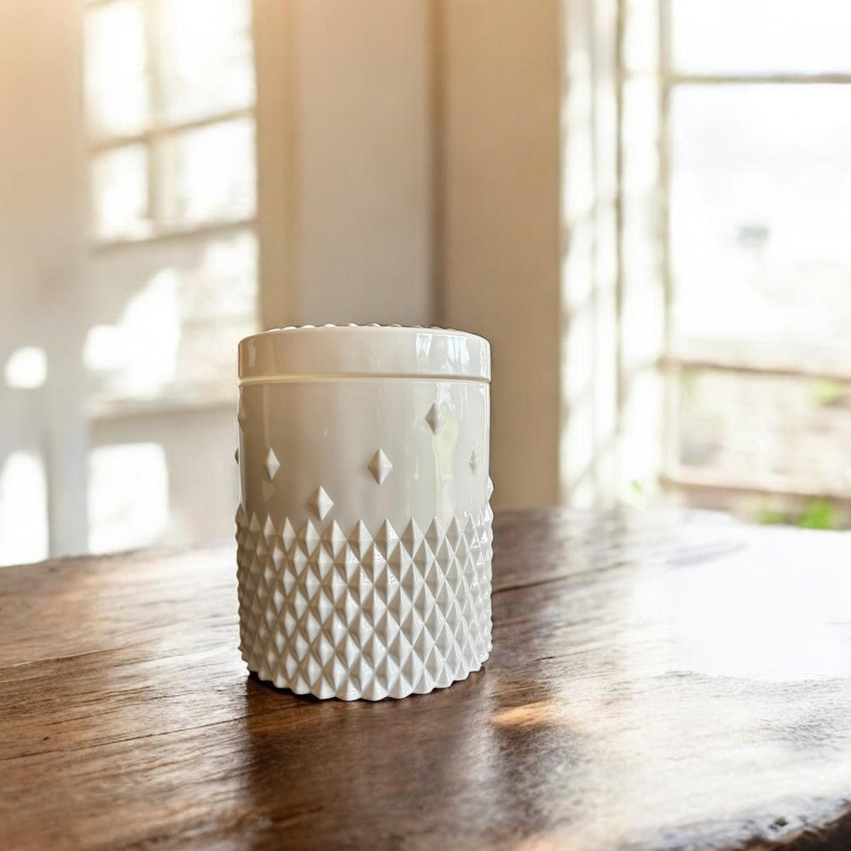 Stud glass jar