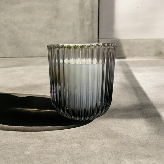 Ribbed Glass Candle